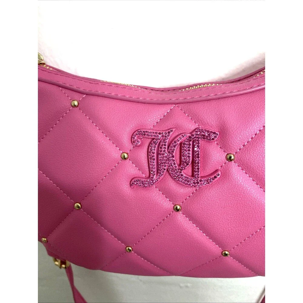 Juicy Couture Shoulder Bag with Scarf Holding The Line COHO Raspberry Hot Pink